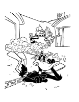 A coloring page of looney tunes